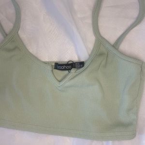 GREEN CROPPED CAMI